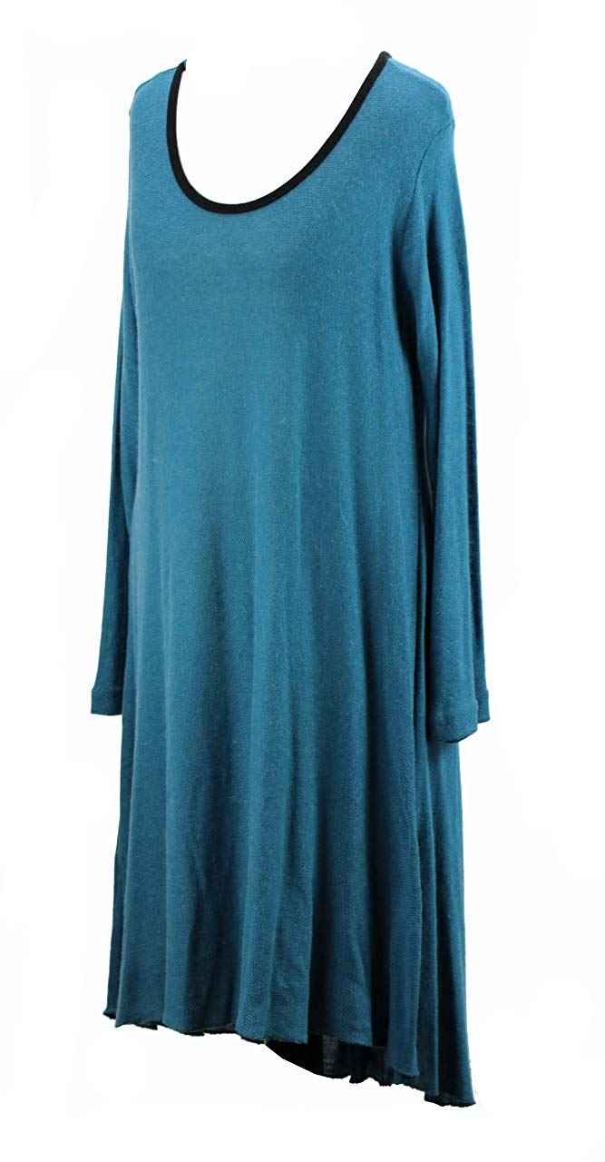 BZNA Wollkleid Lana Wolle Strickkleid Tunika Kleid Türkis nero Longpulli Tunikakleid Shirt 36 38 40 42 44 46 one size Damen Dress Oberteil elegant