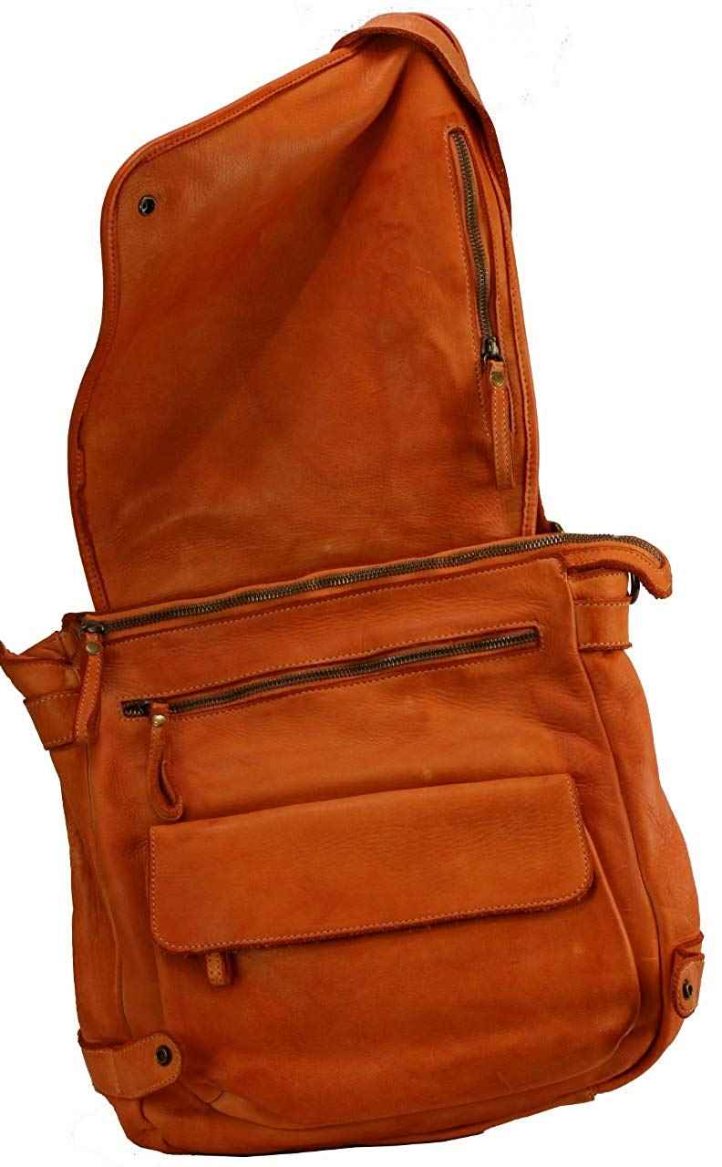 BZNA Bag Anna Orange Backpacker Designer Rucksack Ledertasche Damenhandtasche Schultertasche Leder Nappa sheep ItalyNeu