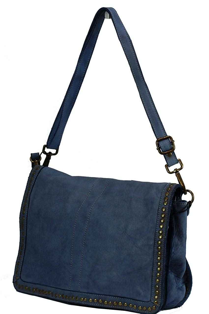 BZNA Bag Gil Blau Italy Designer Clutch Umhängetasche Damen Handtasche Schultertasche Tasche Leder Shopper Neu
