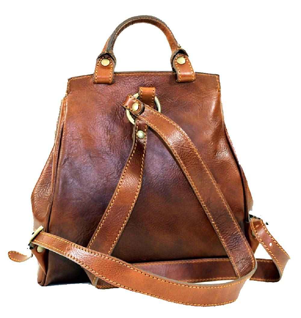 BZNA Firenze Elsa cognac Backpacker vegetable plant tanned leather italy handmade Florence Designer Ladies Handbag Shoulder Bag New