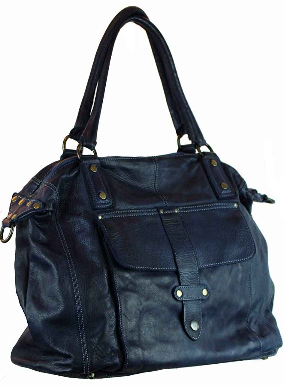 BZNA Bag Viola Blau blue taly Designer Damen Handtasche Ledertasche Schultertasche Tasche Leder Shopper Neu