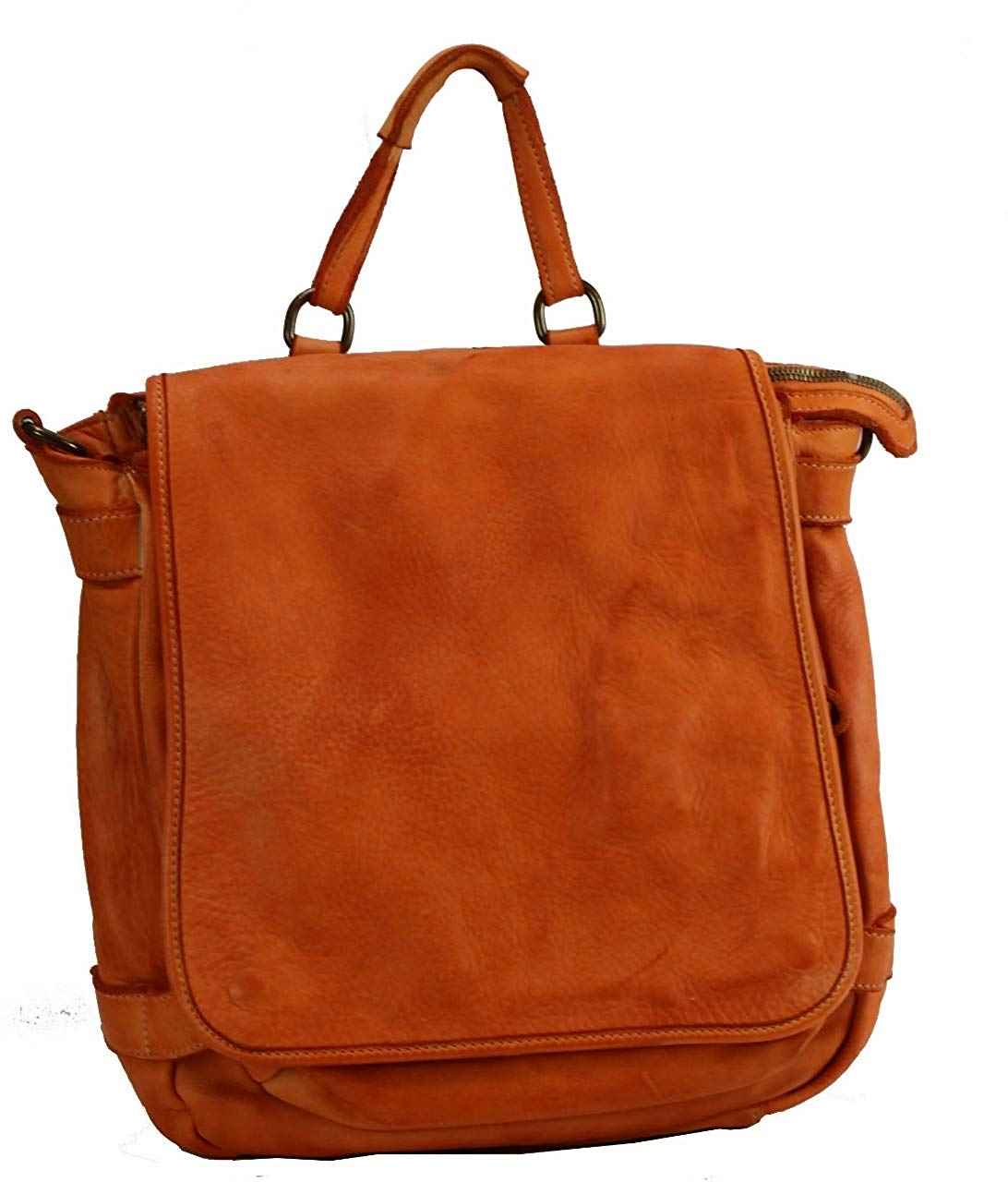 BZNA Bag Anna Orange Backpacker Designer Rucksack Ledertasche Damenhandtasche Schultertasche Leder Nappa sheep ItalyNeu