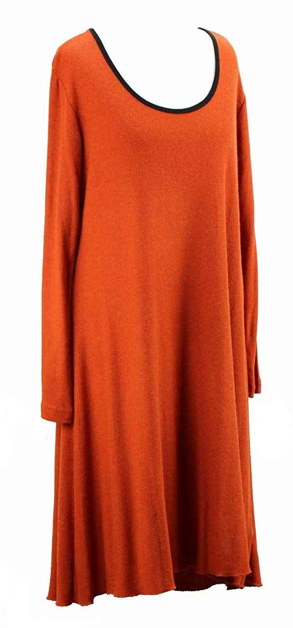 BZNA Wollkleid Lana Wolle Strickkleid Tunika Kleid Orange nero Longpulli Tunikakleid Shirt 36 38 40 42 44 46 one size Damen Dress Oberteil elegant