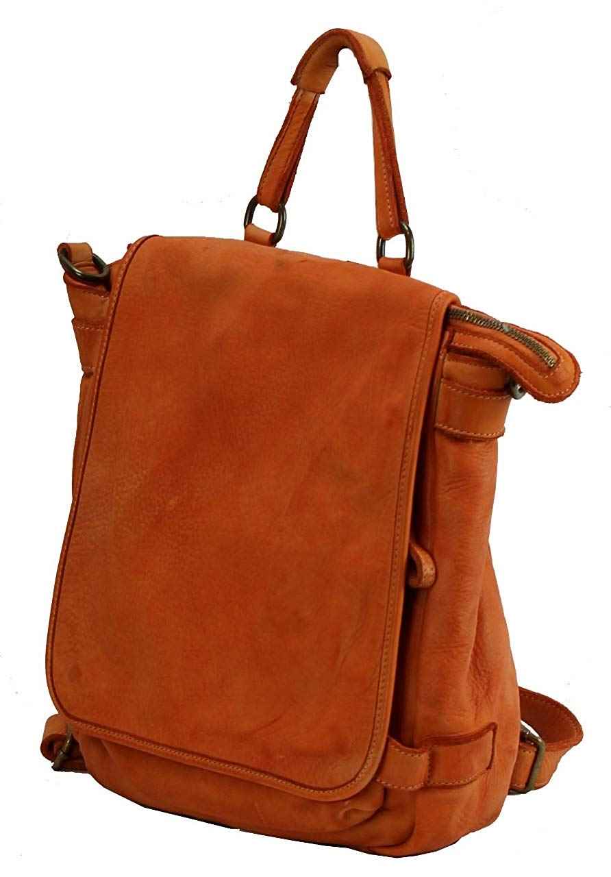 BZNA Bag Anna Orange Backpacker Designer Rucksack Ledertasche Damenhandtasche Schultertasche Leder Nappa sheep ItalyNeu