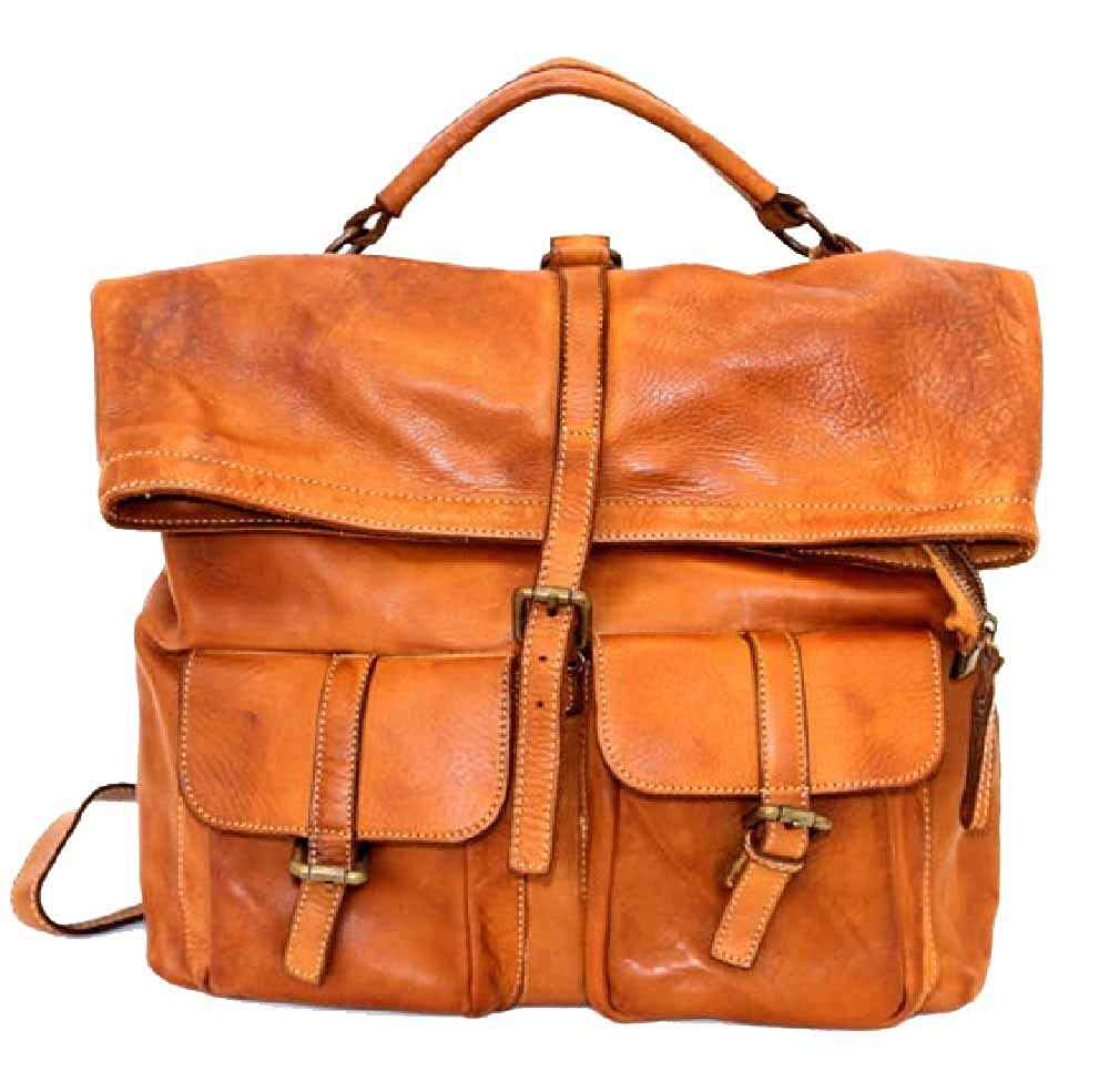 BZNA Bag Yago cognac Backpacker Designer Rucksack Damenhandtasche Schultertasche Leder Nappa Italy Neu
