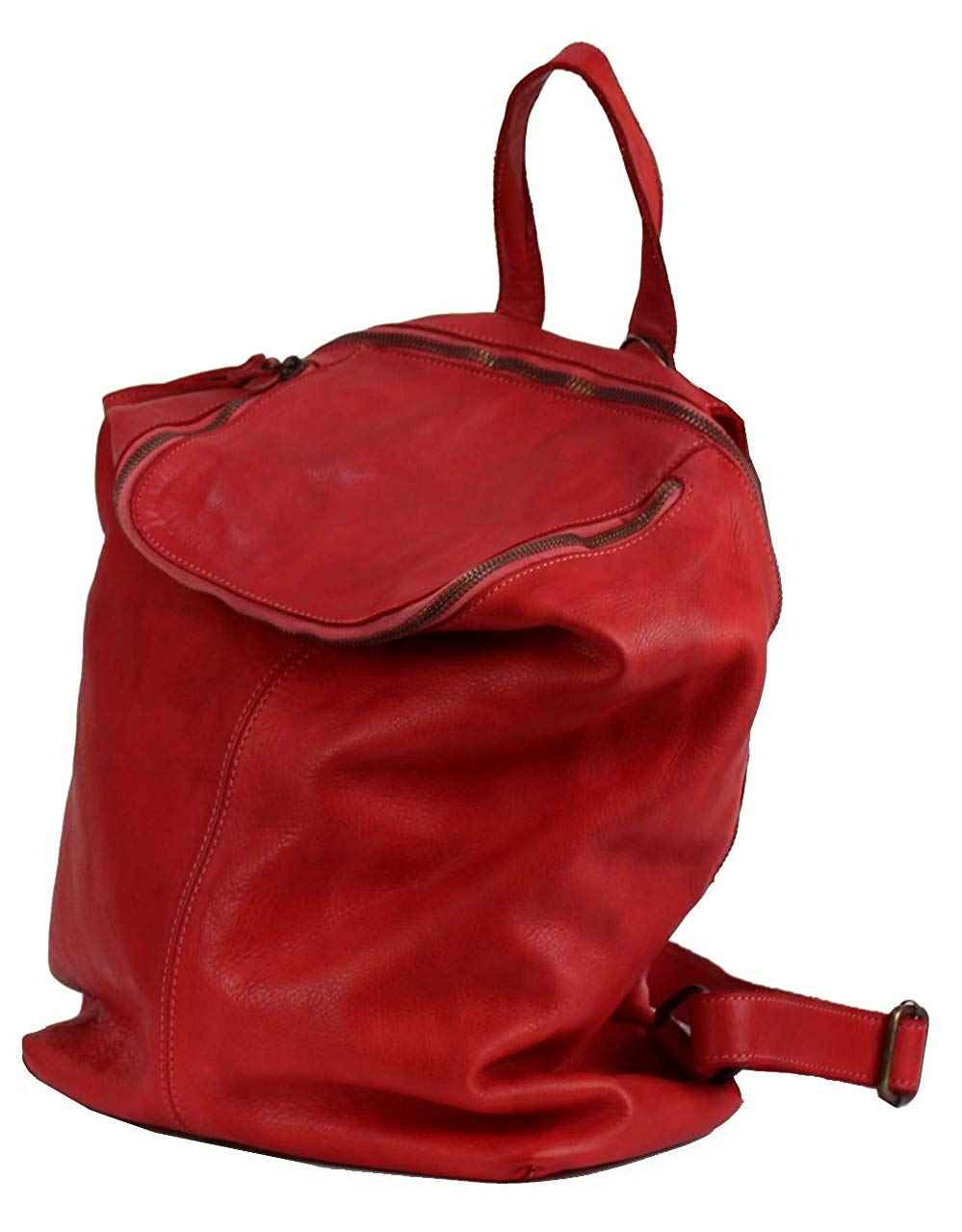 BZNA Bag Richie Rot rosso Backpacker Designer Rucksack Damenhandtasche Schultertasche Leder Nappa sheep ItalyNeu