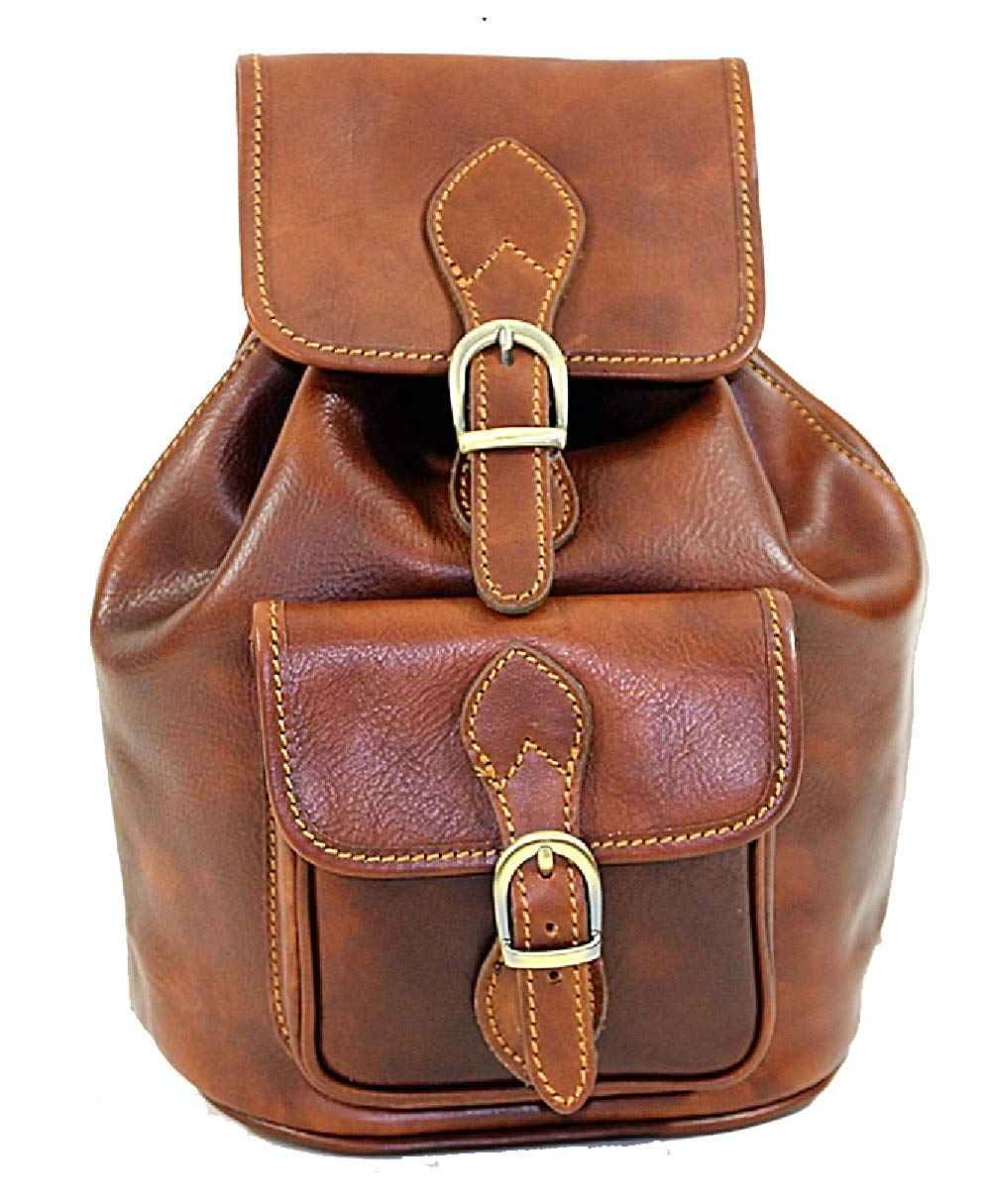 BZNA Firenze Cara Cognac Rucksack vegetable plant tanned leather italy handmade Florence Designer Ladies Handbag Shoulder Bag New