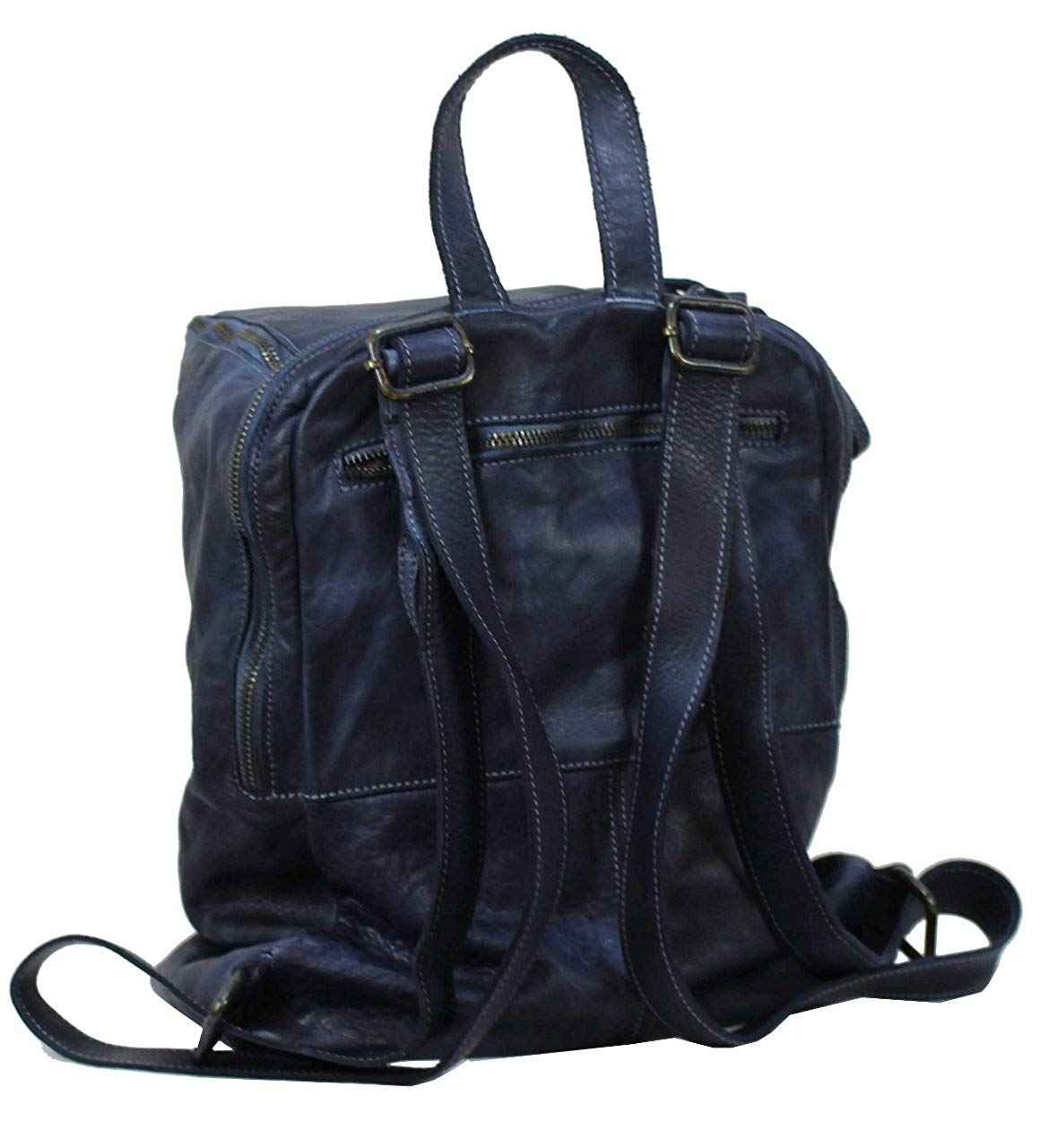 BZNA Bag Richie blue Backpacker Designer Rucksack Damenhandtasche Schultertasche Leder Nappa sheep ItalyNeu