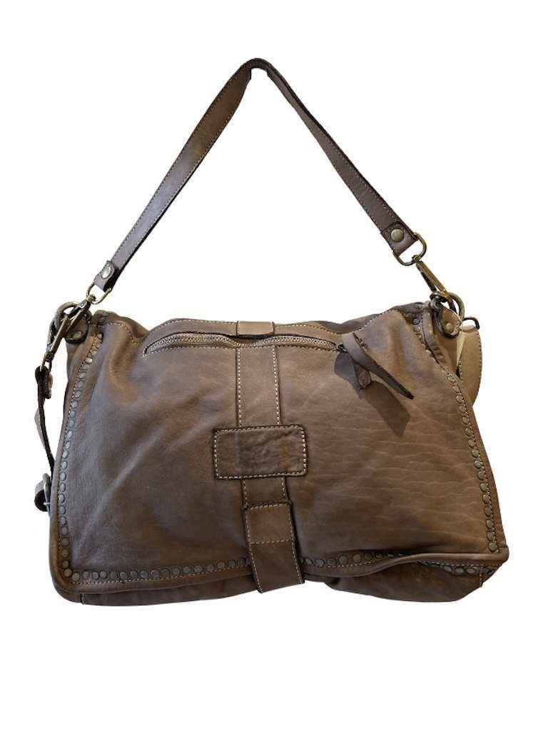 BZNA Bag Luna Taupe Italy Designer Clutch Umhängetasche Damen Handtasche Schultertasche Tasche Leder Shopper Neu
