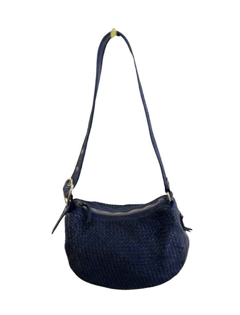 BZNA Schultertasche Bella Medium Blau Italy Designer Ledertasche Umhängetasche