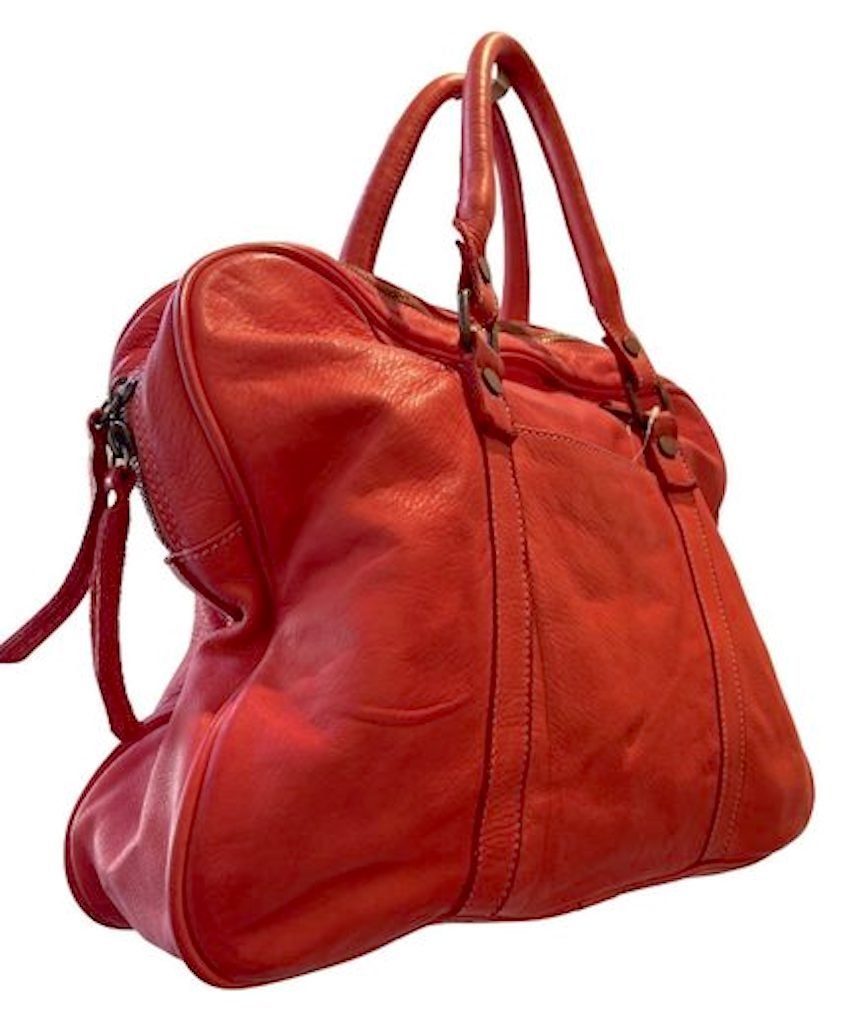 BZNA Berlin Sofia Rot Vintage Business Aktentasche Handtasche Damentasche Herrentasche Echt Leder Ledertasche Handtasche Bag