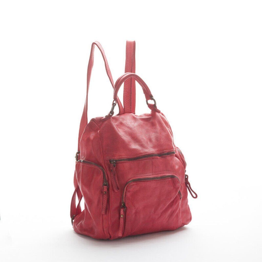 BZNA Bag Stella Rot Backpacker Designer Rucksack Damenhandtasche Schultertasche Leder Nappa sheep ItalyNeu - B Z N A