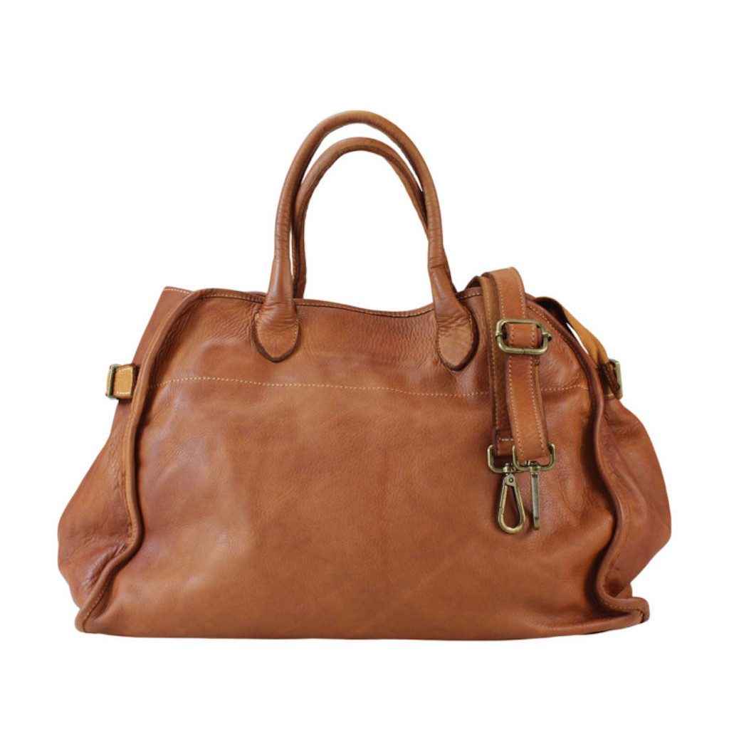 BZNA Bag Bellamy Cognac Italy Designer Handtasche Schultertasche Tasche Leder Neu