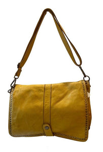 BZNA Bag Luna Gelb Italy Designer Clutch Umhängetasche Damen Handtasche Schultertasche Tasche Leder Shopper Neu