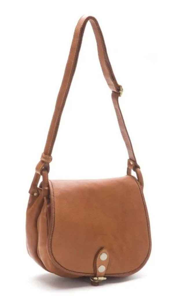 BZNA Schultertasche Taina Cognac Italy Designer Handtasche Ledertasche Umhängetasche