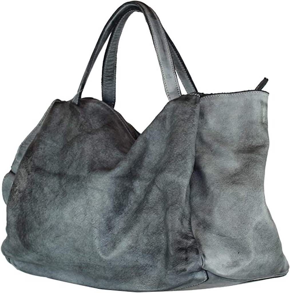 BZNA Bag Diana Grau Italy Designer Damen Handtasche Schultertasche Tasche Leder