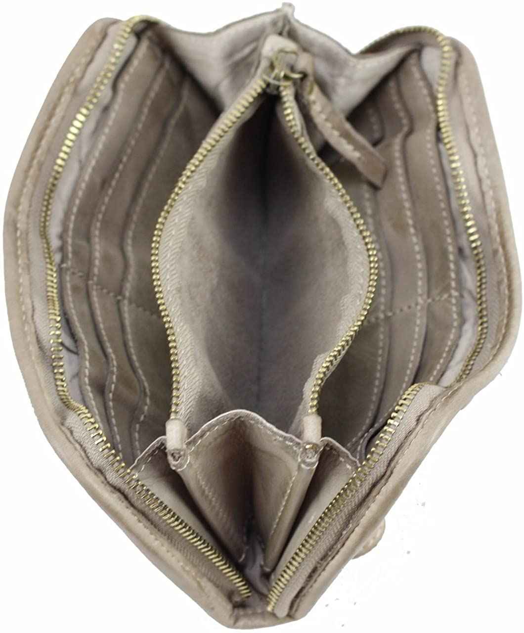 BZNA Berlin Romy Beige Wallet Clutch Leather Leder Portemonnaie Geldbörse