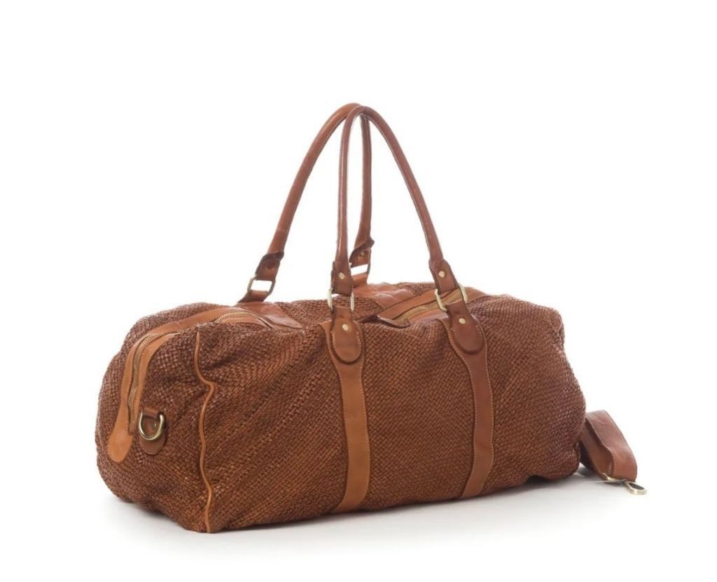 BZNA Bag Viona Cognac Italy Designer Weekender Unisex Reise Tasche Handtasche Schultertasche Leder Shopper Neu