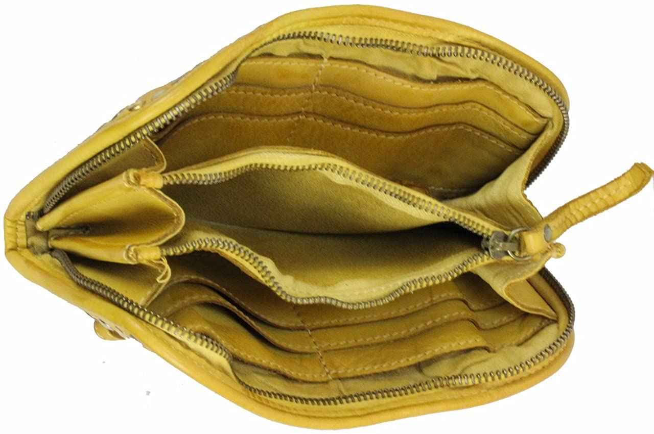 BZNA Berlin Romy gelb Wallet Clutch Leather Leder Portemonnaie Geldbörse Neu