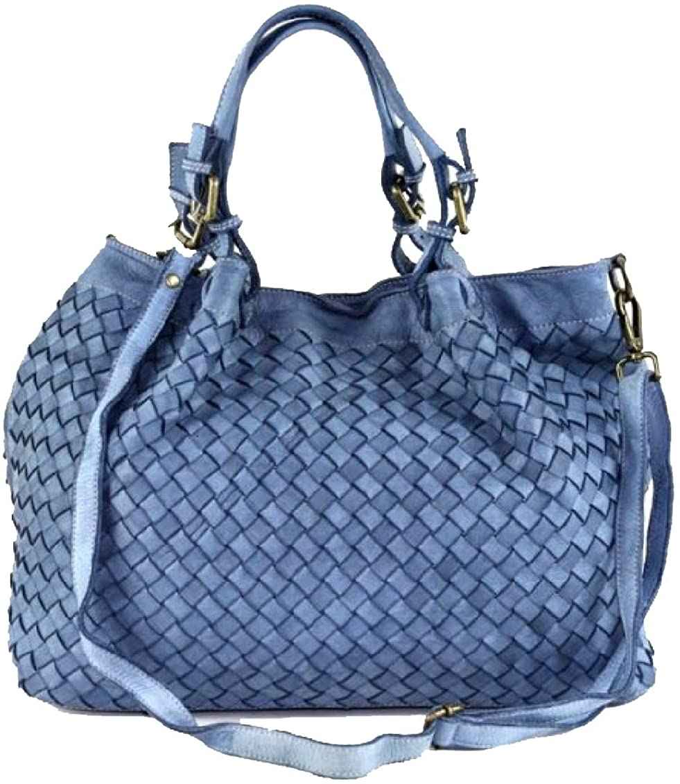 BZNA Bag Rene Denim Blau  Italy Designer Damen Handtasche Schultertasche Tasche Shopper Neu