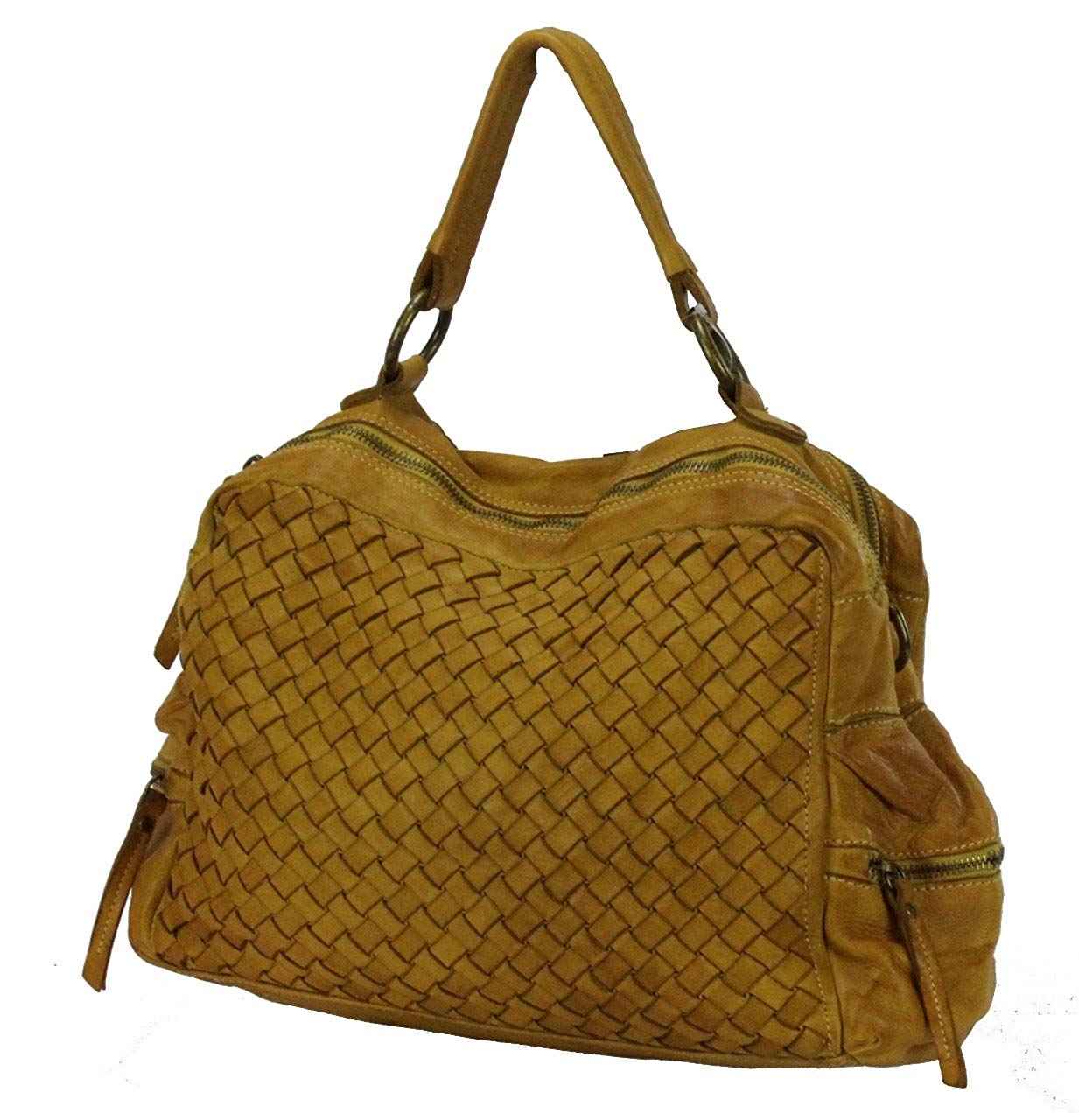 BZNA Bag Marie Gelb yellow sheep Italy Designer Damen Ledertasche Handtasche Schultertasche Tasche Schafsleder Shopper Neu