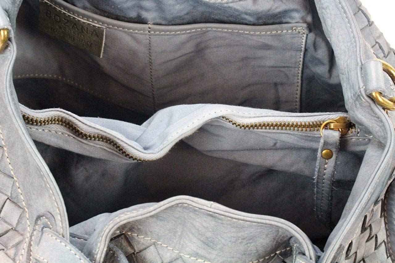 BZNA Rene Bag Blau blue Italy Designer geflochten Damen Handtasche Schultertasche Tasche Shopper Neu