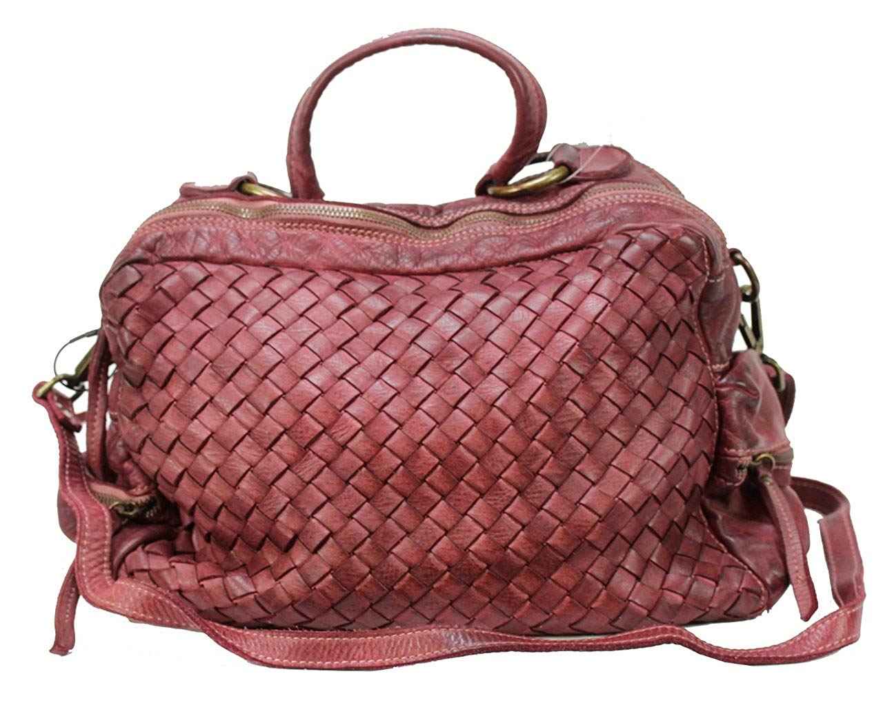 BZNA Bag Marie beere sheep Italy Designer Damen Handtasche Schultertasche Tasche Schafsleder Shopper Neu