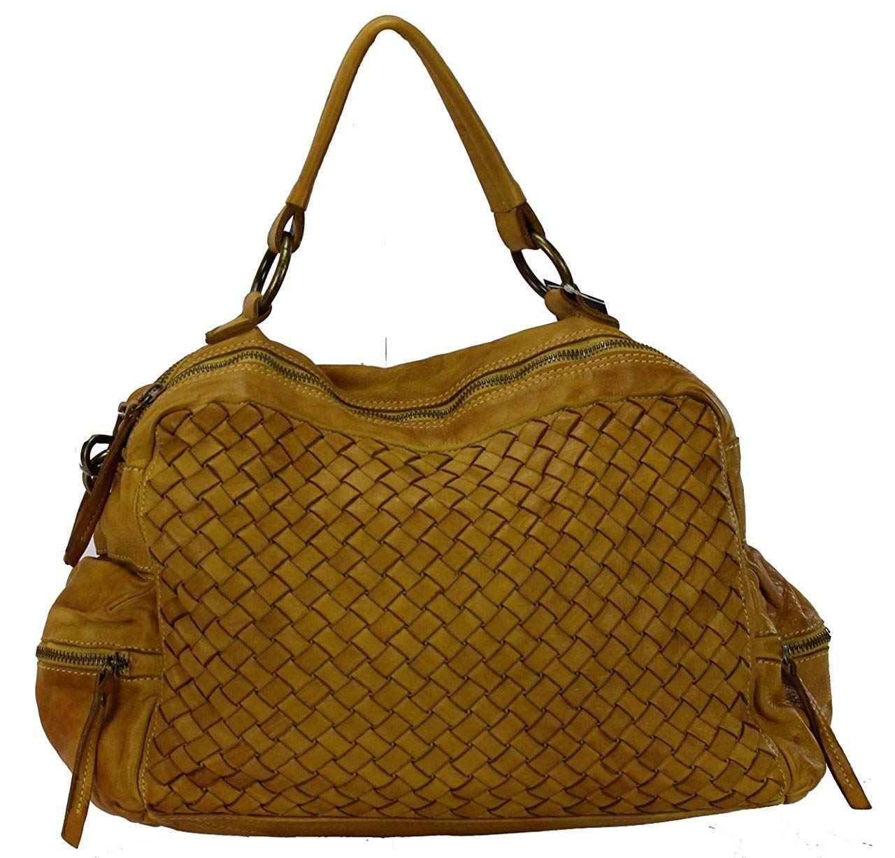 BZNA Bag Marie Gelb yellow sheep Italy Designer Damen Ledertasche Handtasche Schultertasche Tasche Schafsleder Shopper Neu