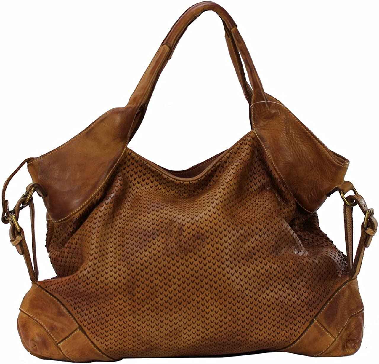 BZNA Bag Tia Cognac Italy Designer Damen Handtasche Schultertasche Tasche Leder Shopper Neu