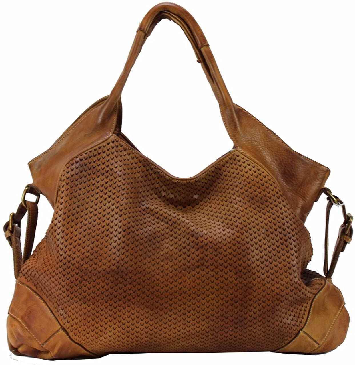 BZNA Bag Tia Cognac Italy Designer Damen Handtasche Schultertasche Tasche Leder Shopper Neu