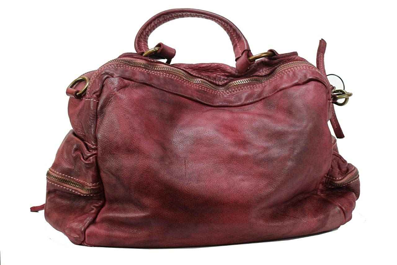 BZNA Bag Marie beere sheep Italy Designer Damen Handtasche Schultertasche Tasche Schafsleder Shopper Neu