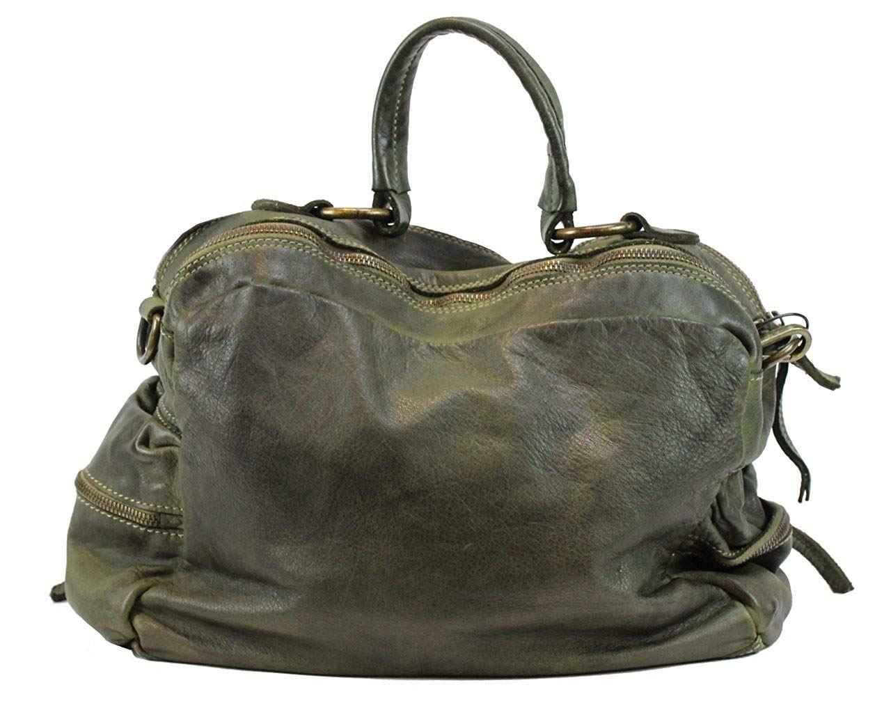 BZNA Bag Marie verde sheep Italy Designer Damen Handtasche Schultertasche Tasche Schafsleder Shopper Neu
