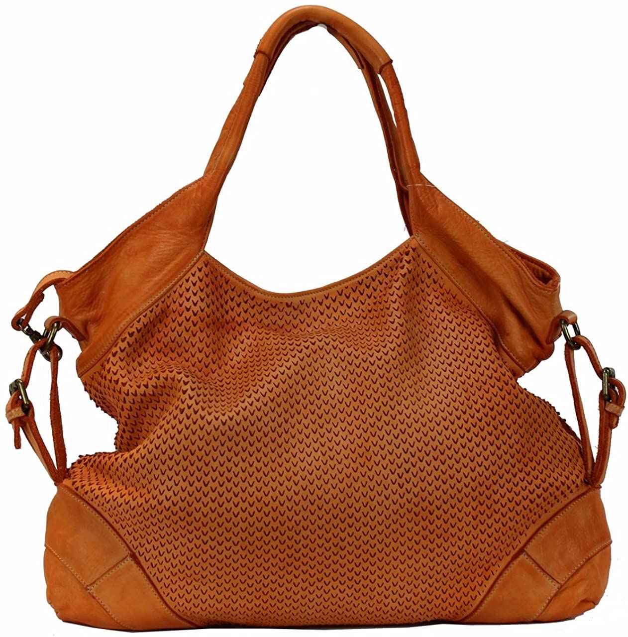 BZNA Bag Tia helles ausgewaschenes Orange Italy Designer Damen Handtasche Schultertasche Tasche Leder Shopper Neu