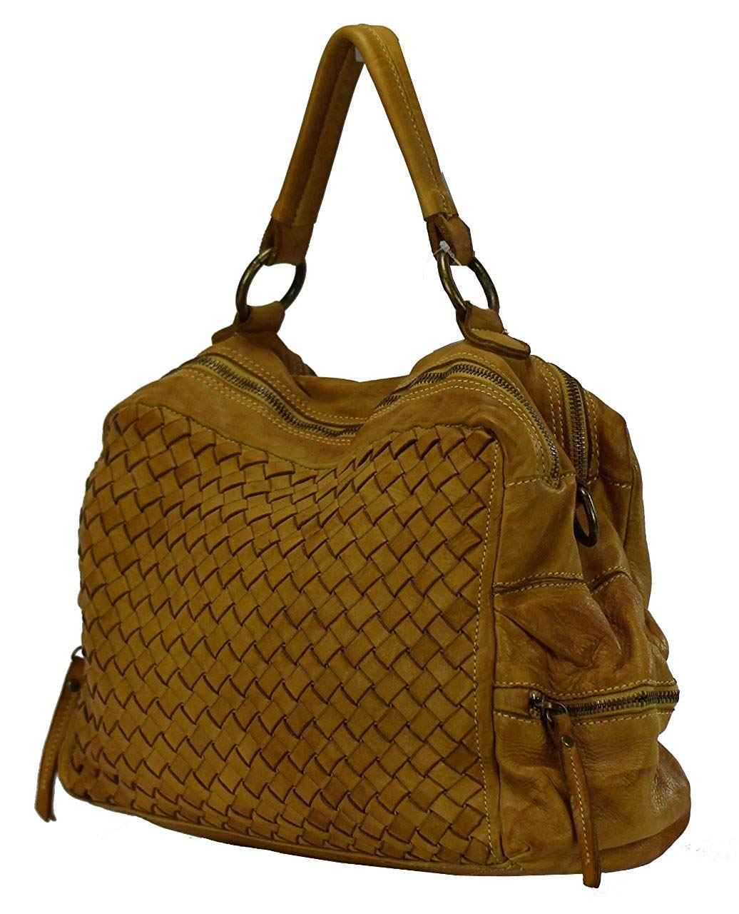 BZNA Bag Marie Gelb yellow sheep Italy Designer Damen Ledertasche Handtasche Schultertasche Tasche Schafsleder Shopper Neu