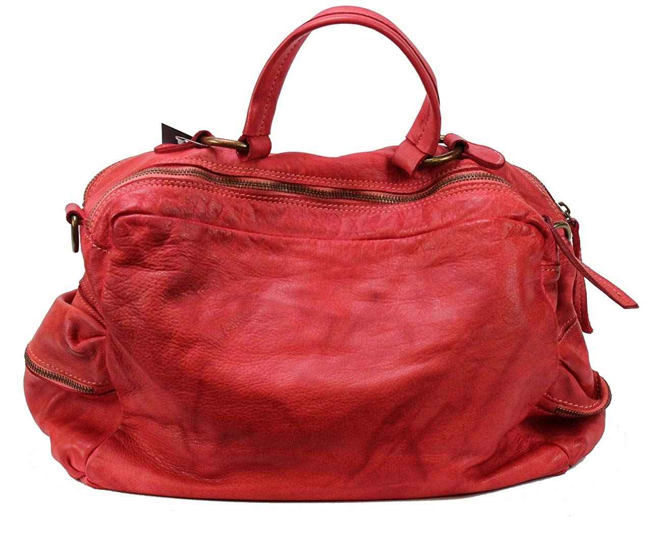 BZNA Bag Marie rosso sheep Italy Designer Damen Ledertasche Handtasche Schultertasche Tasche Schafsleder Shopper Neu