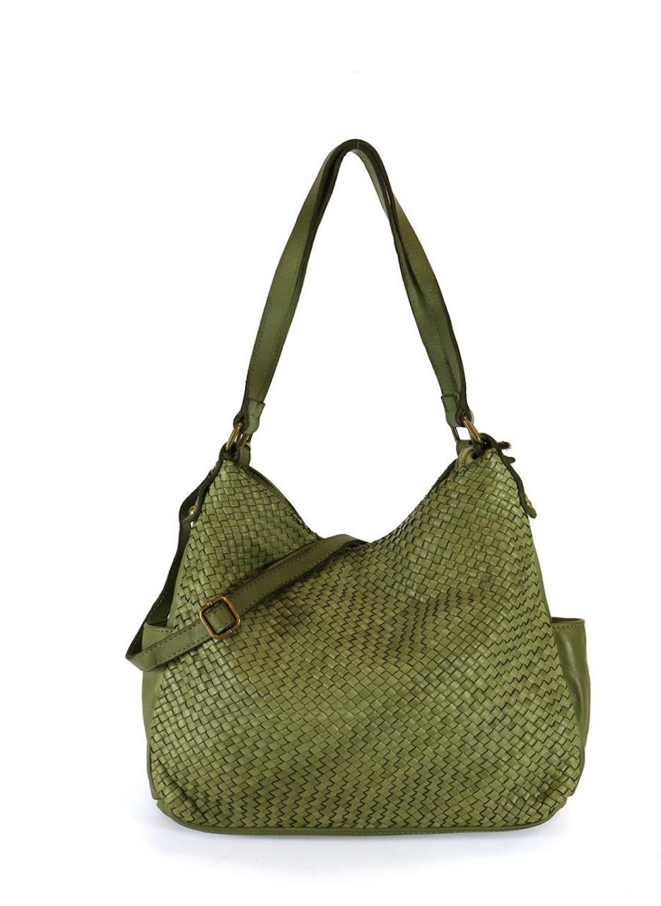 BZNA Bag Yuna Grün Italy Designer Damen Handtasche Schultertasche Tasche - B Z N A