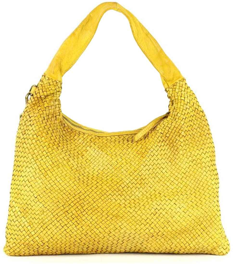 BZNA Bag Mattia gelb Italy Designer Damen Handtasche Schultertasche Tasche Leder Shopper Neu