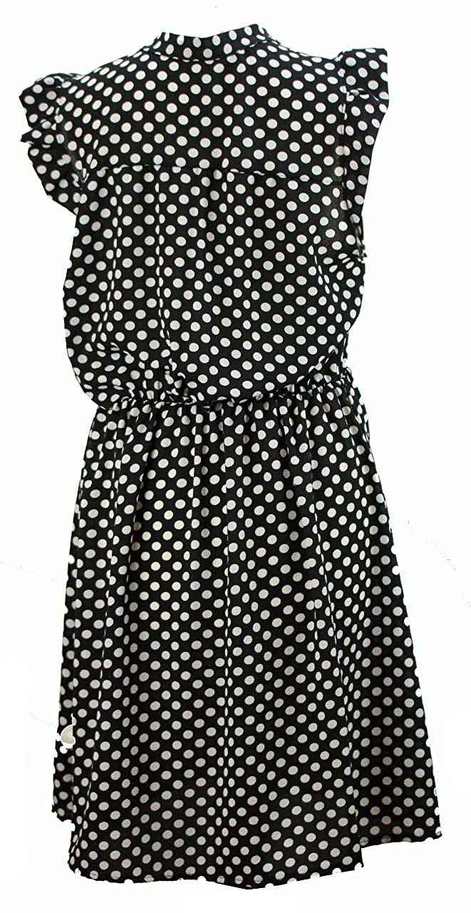 BZNA Leichtes Sommerkleid Kleid Sommer Herbst Polkakleid Damen Dress Pünktchen Kleid elegant one size 34 36 38 40 42