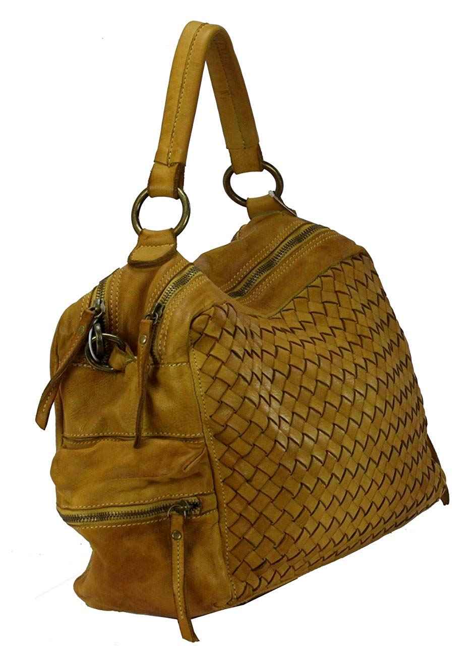 BZNA Bag Marie Gelb yellow sheep Italy Designer Damen Ledertasche Handtasche Schultertasche Tasche Schafsleder Shopper Neu