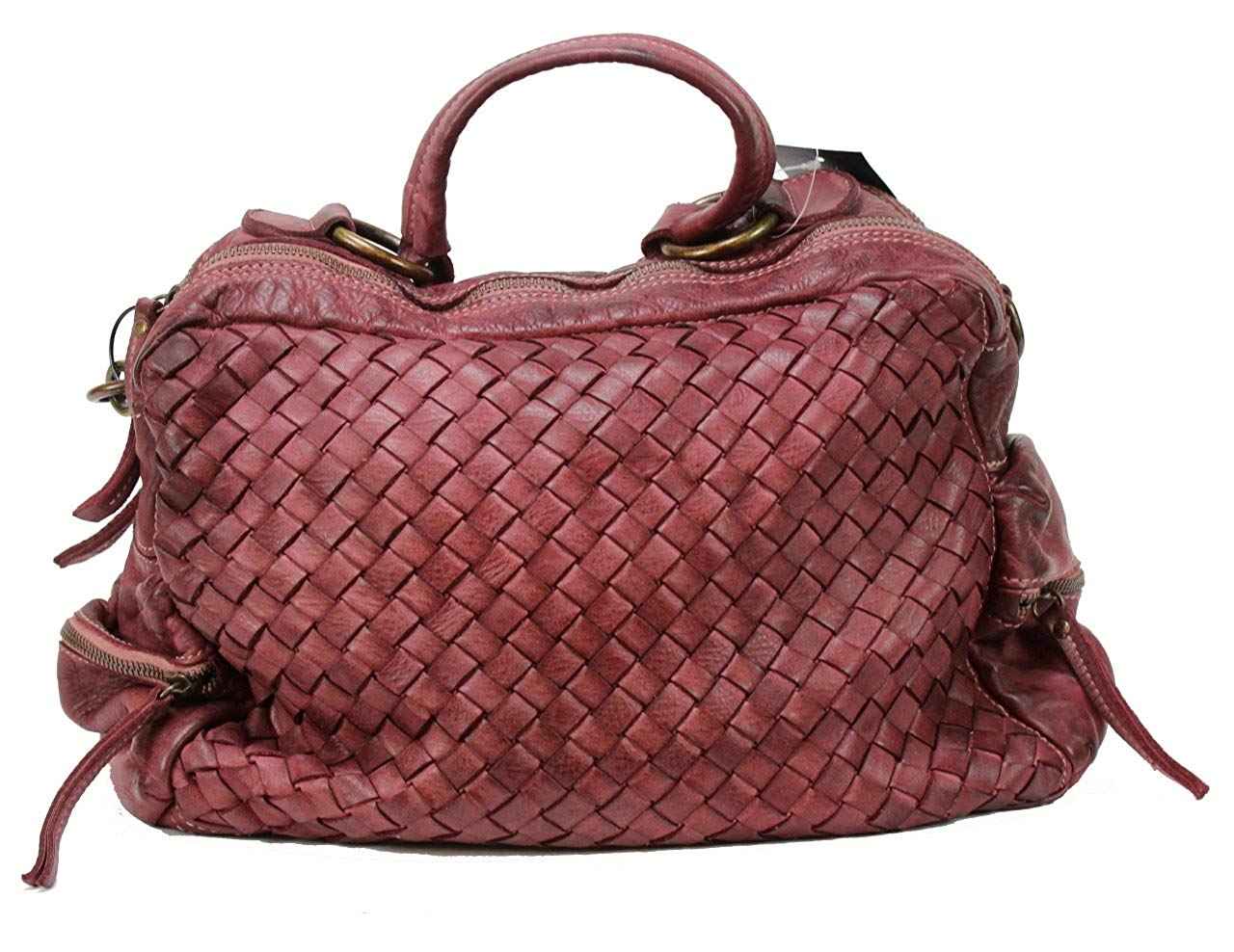 BZNA Bag Marie beere sheep Italy Designer Damen Handtasche Schultertasche Tasche Schafsleder Shopper Neu
