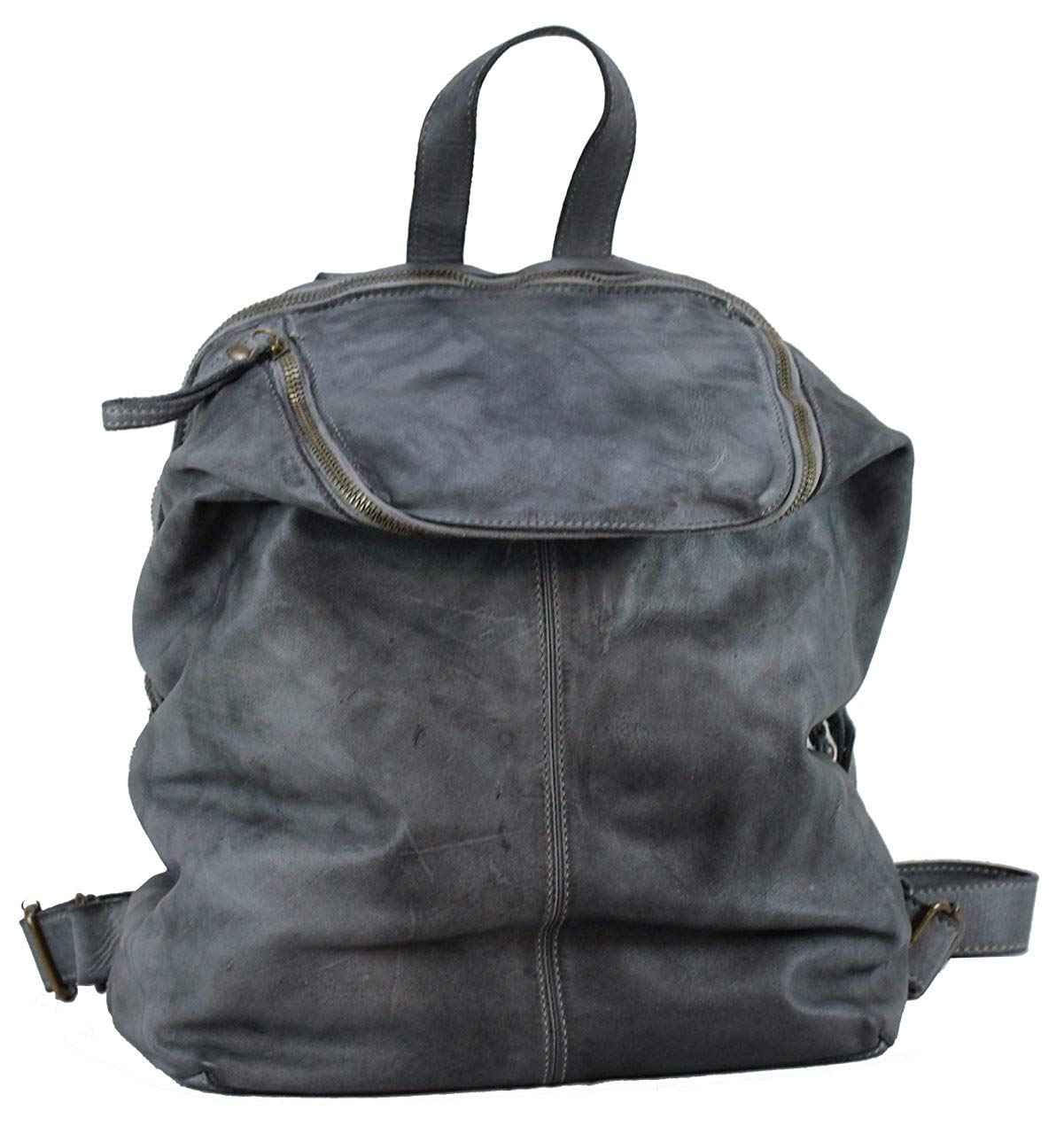 BZNA Bag Richie grey Backpacker Designer Rucksack Damenhandtasche Schultertasche Leder Nappa sheep ItalyNeu