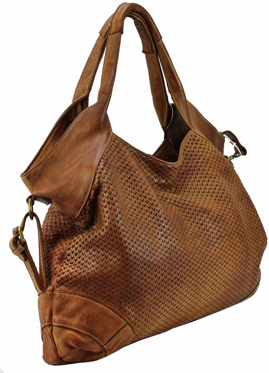 BZNA Bag Tia Cognac Italy Designer Damen Handtasche Schultertasche Tasche Leder Shopper Neu