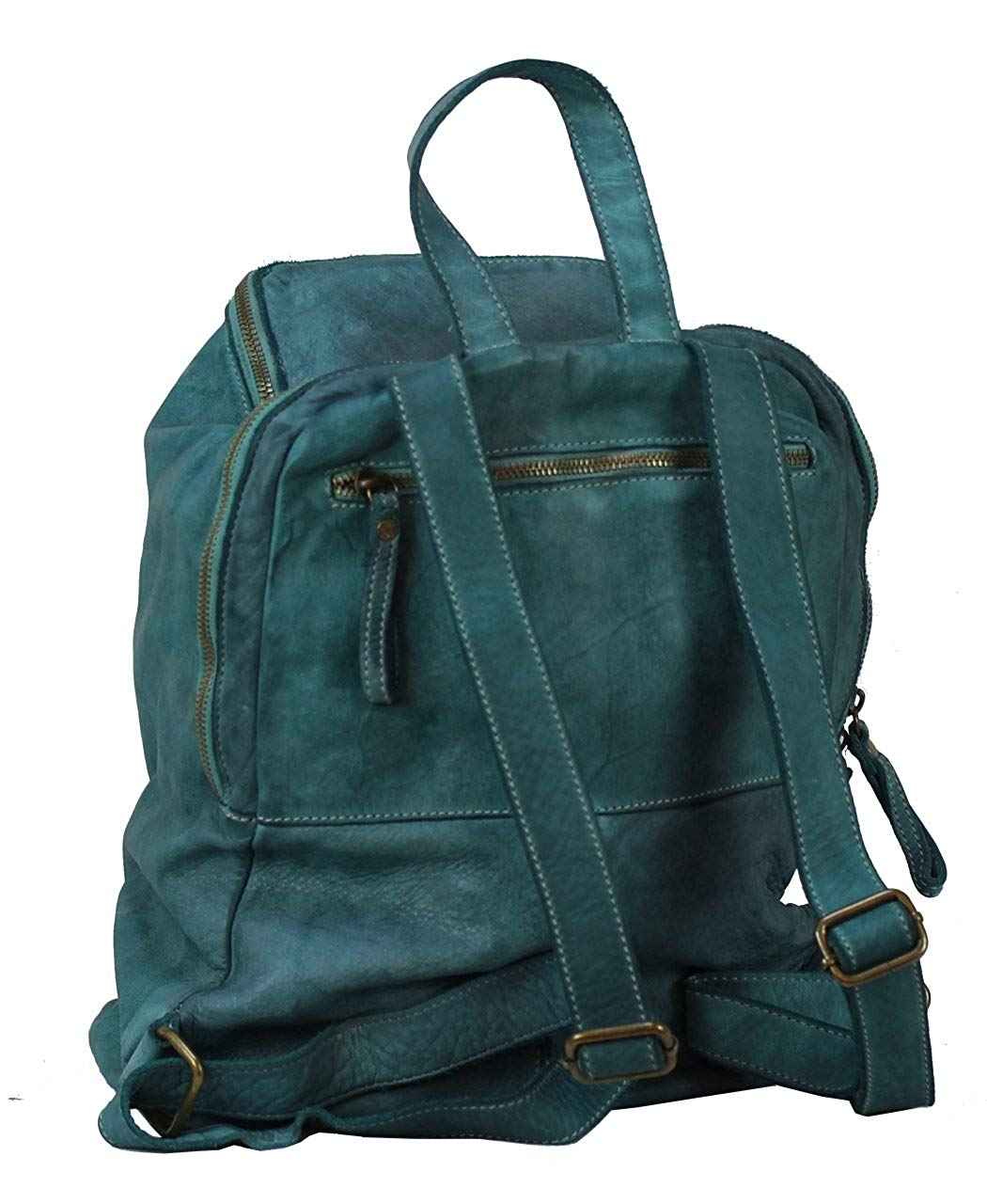 BOZANA Bag Richie aqua Backpacker Designer Rucksack Damenhandtasche Schultertasche Leder Nappa sheep ItalyNeu