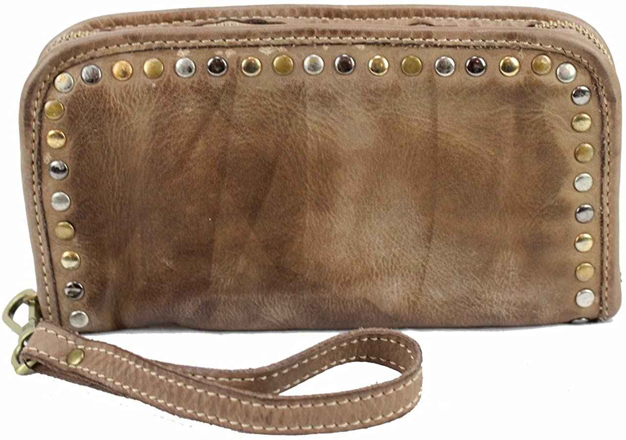 BZNA Berlin Romy Taupe Wallet Clutch Leather Leder Portemonnaie Geldbörse Clutch