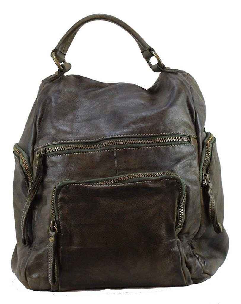 BZNA Bag Stella Grün Backpacker Designer Rucksack Damenhandtasche Schultertasche Leder Nappa sheep ItalyNeu