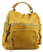 Load image into Gallery viewer, BZNA Bag Stella Gelb Backpacker Designer Rucksack Damenhandtasche Schultertasche Leder Nappa sheep ItalyNeu
