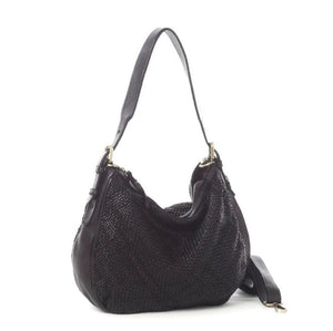 BZNA Bag Anja Schwarz Italy Designer Beutel Umhängetasche Damen Handtasche Leder - B Z N A