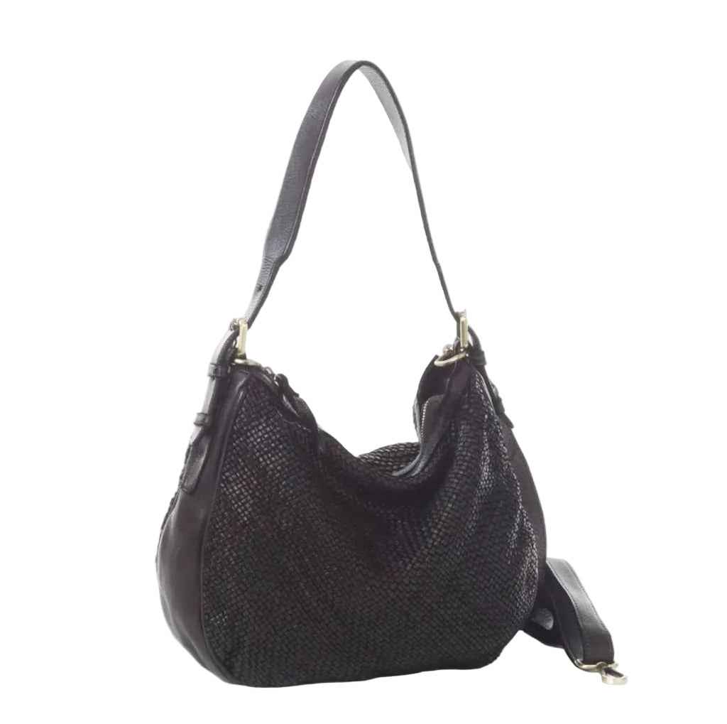 BZNA Bag Anja Schwarz Italy Designer Beutel Umhängetasche Damen Handtasche Leder
