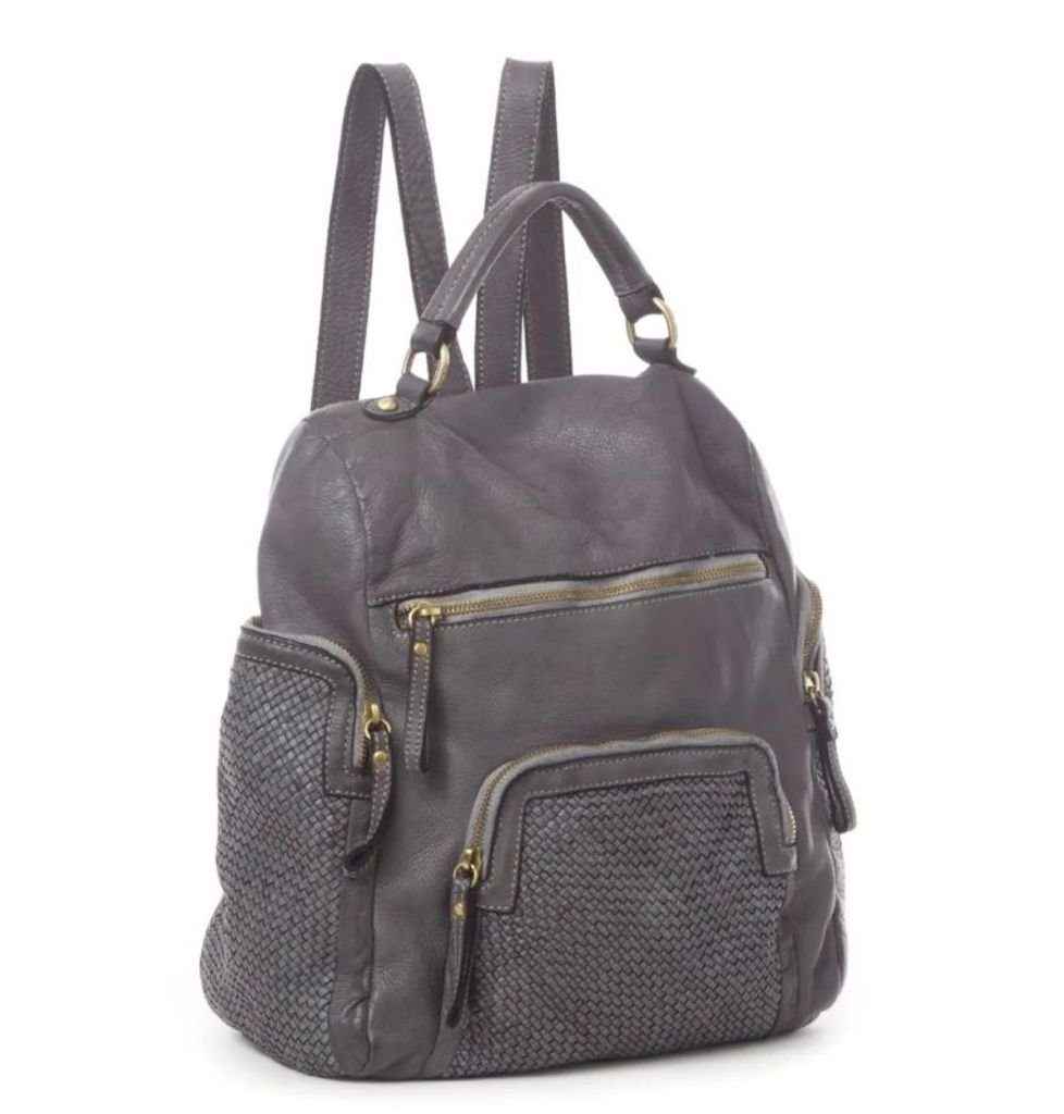 BZNA Bag Svetta Grau Backpacker Designer Rucksack Damenhandtasche Schultertasche Leder Nappa