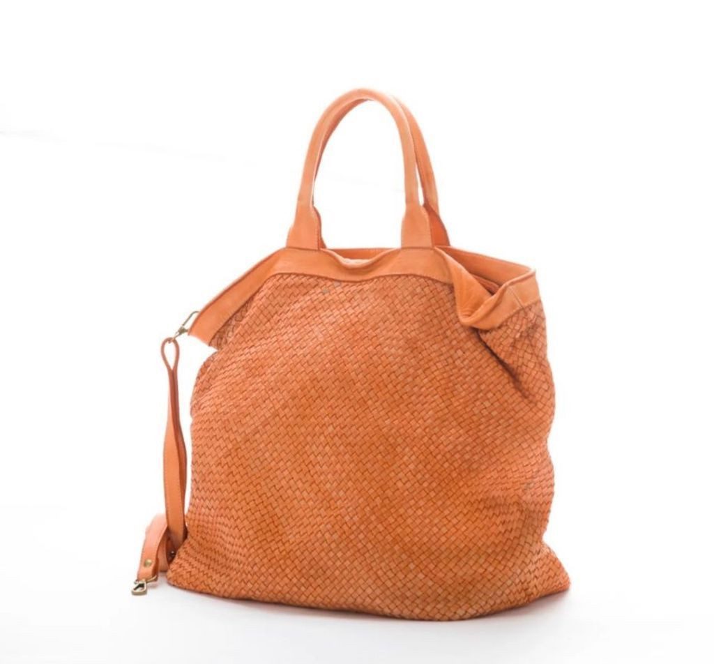 BZNA Bag Naomi Orange Italy Designer Damen Handtasche Ledertasche Tasche Shopper - B Z N A